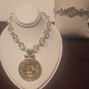 Brighton Gold and Silver Medallion Necklace